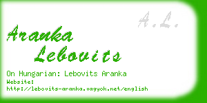 aranka lebovits business card